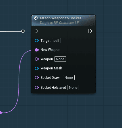 The Attach Weapon to Socket node